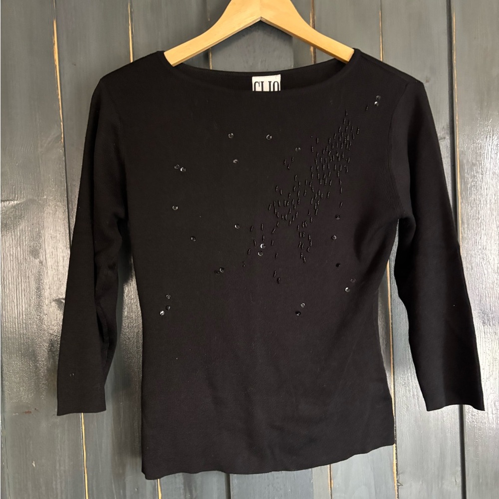Vintage 80's CLIO SILK/Cotton Sparkly top Sz M